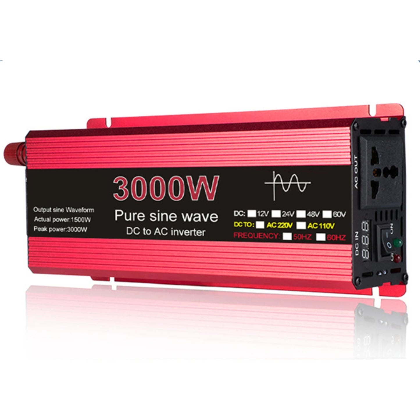 Pure Sine Wave Inverter DC 12V/24V To AC 110V/220V 1000W 1600W 2000W 2200W Portable Power Bank Converter Solar Inverter