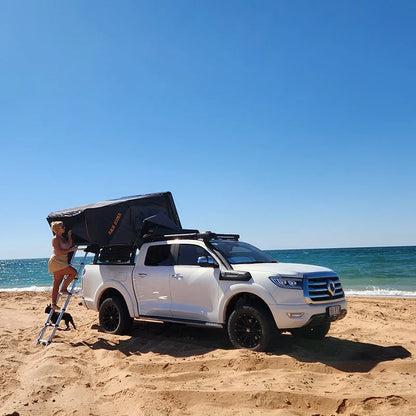 SAN HIMA UV Resistant Waterproof 4 Person Hard Shell Roof Top Tent ABS Clamshell Hardshell Car Rooftop Tent For 4x4 Camping