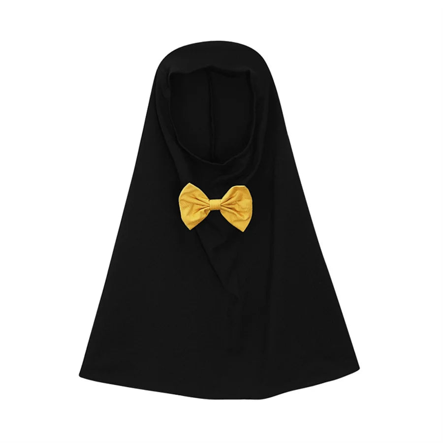 Patchwork Muslim Children 2 Pcs Prayer Dress Girls Hijab Abaya Ramadan Sets Arab Kids Headscarf Long Robe Islamic Kaftan Gown