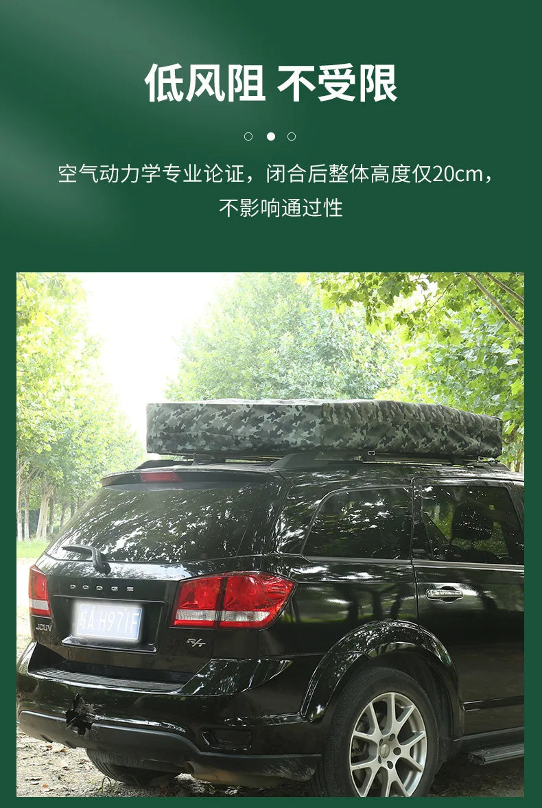 Outdoor Camping Automatic Self-Driving Soft Top Folding Extended Easy-to-Put-up Rainproof SUV Roof Top Tent