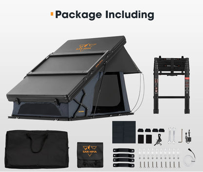 SAN HIMA Quick Set Up Waterproof Car Camping Hardshell Rooftop Tent 2 Person Hard Shell Roof Top Tent for 4WD 4x4 Off-road