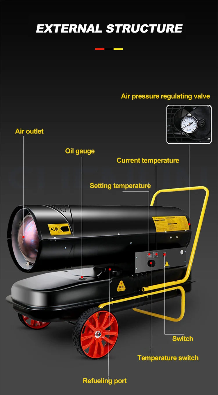 Commercial Fuel Heater Greenhouse Heater Industrial Diesel Air Heater Oil Heater Integrated Hot Air Fan Drying Calentadores de