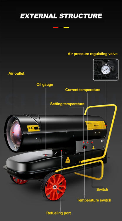 Commercial Fuel Heater Greenhouse Heater Industrial Diesel Air Heater Oil Heater Integrated Hot Air Fan Drying Calentadores de