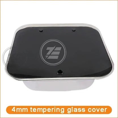 Caravan Camping Stainless Steel Hand Wash Basin with Tempered Glass Lid Camping Accessories Caravan Stainless Steel Lidded Sinks