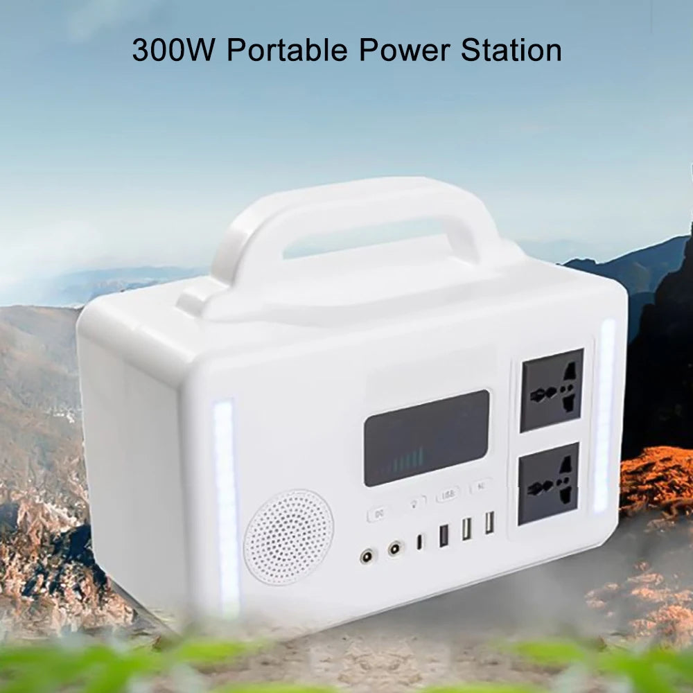 Portable Power Station 300W Solar Generator 110V 220V Outdoor Emergency Energy Charging Station Pure Sine Wave for Camping Home
