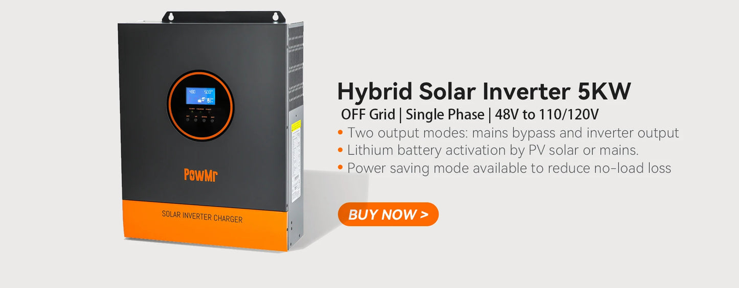PowMr Hybrid Solar Inverter 24V 110V Pure Sine Wave Inverter 2400W 3KVA Solar Panel Generator Portable Wechselrichter