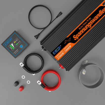 UPS inverter with charger 1500W 2500W DC 12V to AC 220V 230V converter pure sine wave transformer off grid for home