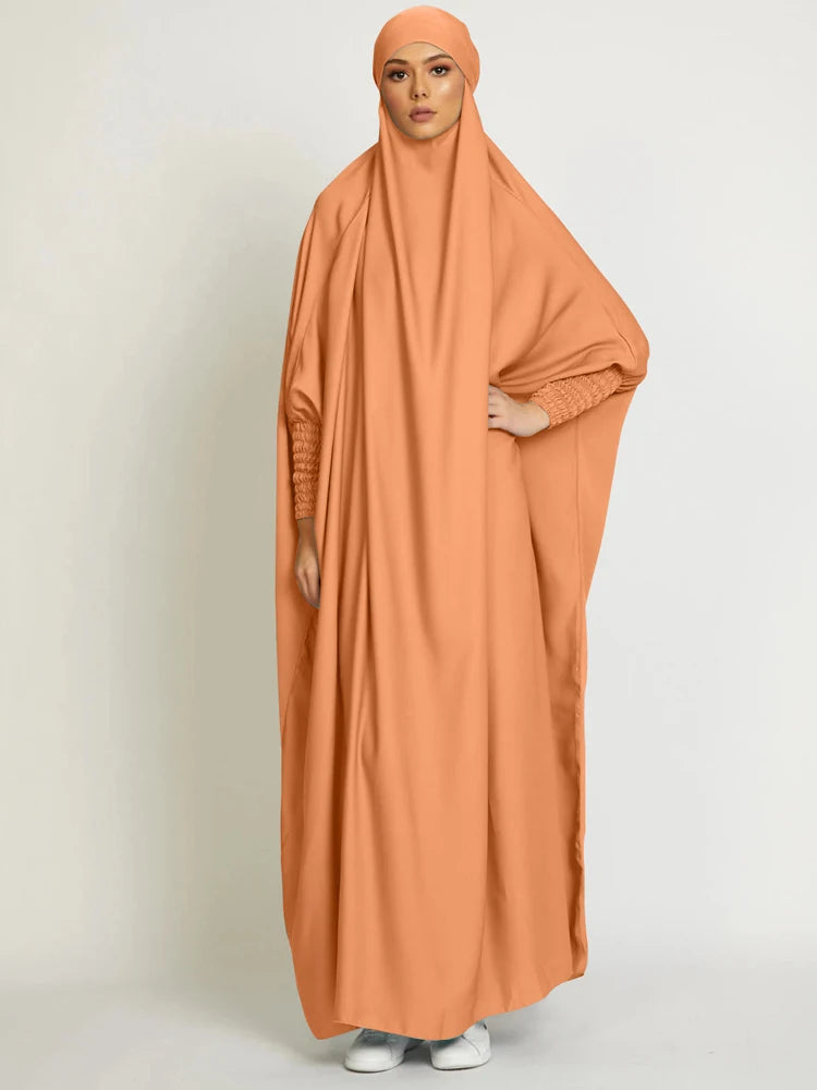 Muslim Women Jilbab Prayer Dress Hijab Hooded Abaya Ramadan Eid Islamic Clothing Dubai Saudi Black Robe Turkish Modes Dresses