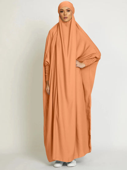 Muslim Women Jilbab Prayer Dress Hijab Hooded Abaya Ramadan Eid Islamic Clothing Dubai Saudi Black Robe Turkish Modes Dresses