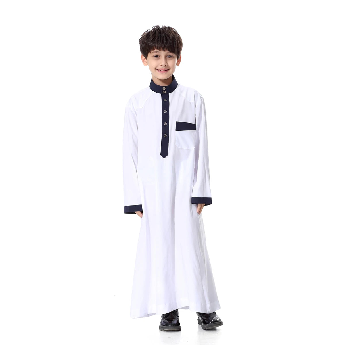 2024 Arab Malay Turkey Muslim Boys Clothing Kids Abayas Dress Children Full Body Robe Dress Teen Age TH873