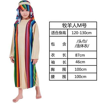 Kids Arab Arabian Costume Middle East Costume Robe Boy Child Prince Clothes Halloween Carnival Cosplay Children Muslim Costumes