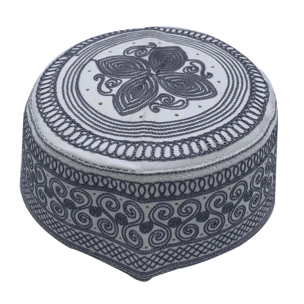 Cotton Embroidery Men's Muslim Hat Islam Ramadan Prayer Hats Arabia Men Headscarf Clothing Topkippot Turban Middle East Cap