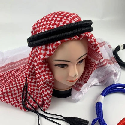 1Pcs Islamic Clothing Headwear Rope Muslim Man Saudi Arabic Dubai Headrope Desert Accessories Black Egal Shemagh Shawl