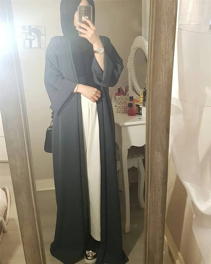 A Islamic clothing for women abaya Muslim fashion kaftan dress long sleeve cardigan solid Arab Dubai Turkish Islam dresses
