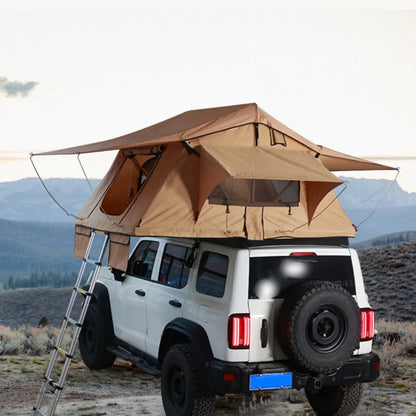 New Upgrade Automatic Rooftop Tent Durable 4-Sided Window With Sturdy Aluminium Roof Top Pop-Up Triangle Hard Shell For Camping