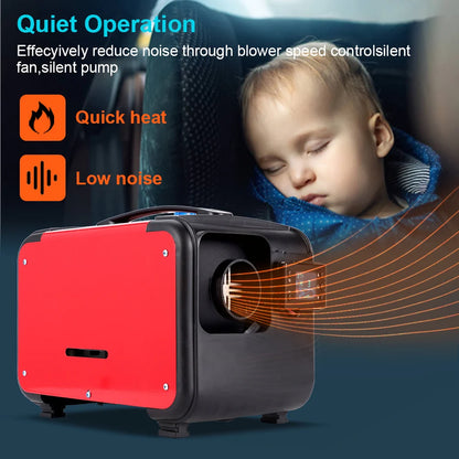 12V Diesel Air Heater Car Heater Parking Heater 5-8KW With Silencer Remote Control for Car Truck Boat RV Parking Diesel Heater
