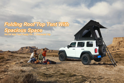 New Upgrade Automatic Rooftop Tent Durable 4-Sided Window With Sturdy Aluminium Roof Top Pop-Up Triangle Hard Shell For Camping