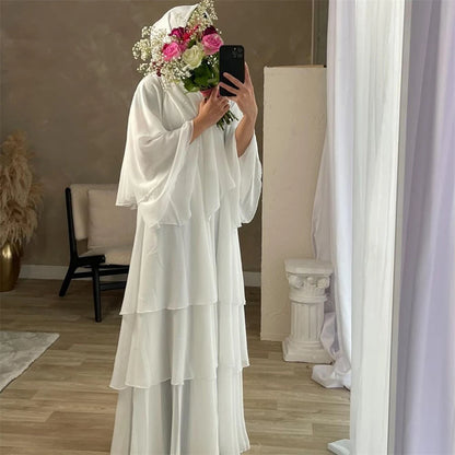 Summer Modest Kaftan Hijab Dresses For Women Kids Open Chiffon Khimar Kimono Abaya Dubai Luxury Muslim Sets Islam Kebaya Damen