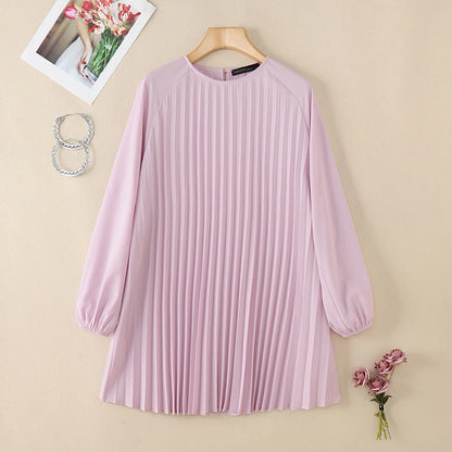 Fashion Women Long Sleeve Pleated Tops ZANZEA Autumn Muslim Blouse Long Shirt Ramadan Abaya Turkey Kaftan Solid IsIamic Clothing