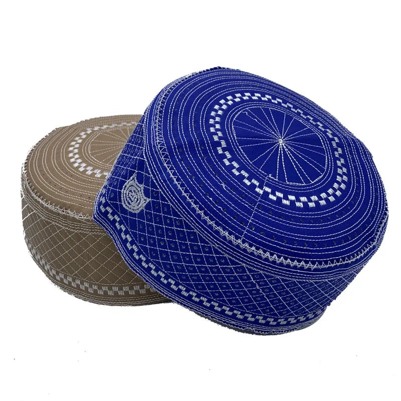 Muslim Men Prayer Hat Cotton Embroidery Men's Islam Ramadan Hats Islamic Clothing Accessories Caps Arabia Middle East Cap