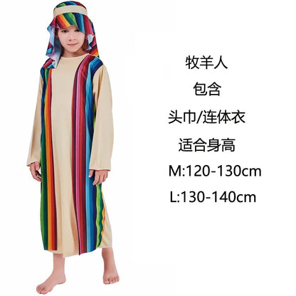 Kids Arab Arabian Costume Middle East Costume Robe Boy Child Prince Clothes Halloween Carnival Cosplay Children Muslim Costumes