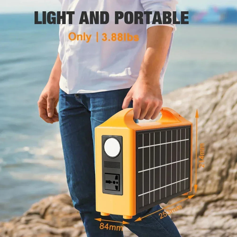 100W Portable Power Station 100V/220V Solar Power Generator UPS Charging Stations Outdoor Emergency Power Bank LED For Camping