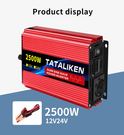 Pure Sine Wave Inverter 1600W/2200W/3000W/4000W DC 12V/24V to AC 220V 50hz Power Inverter Charger Converter Adapter EU Socket