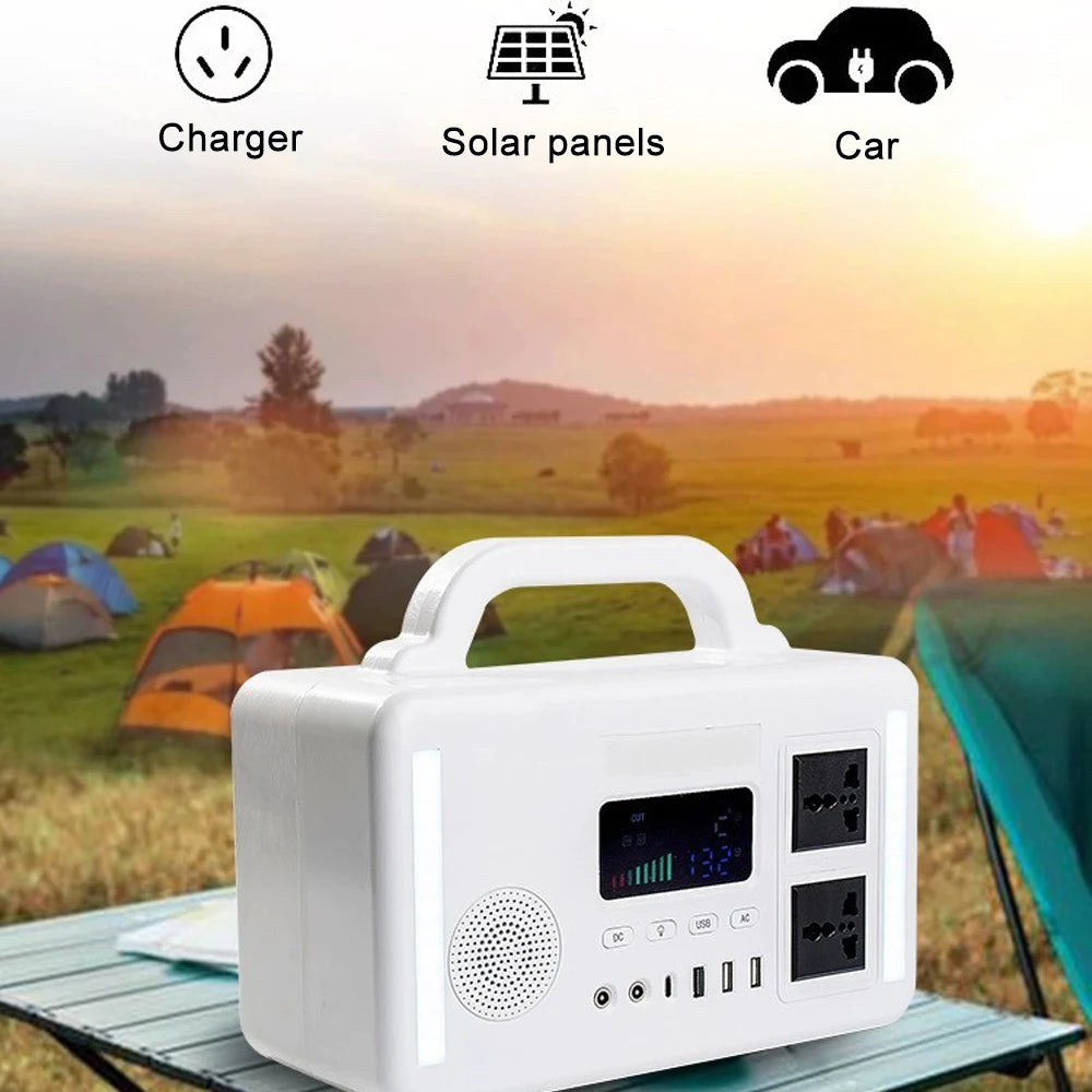 Portable Power Station 300W Solar Generator 110V 220V Outdoor Emergency Energy Charging Station Pure Sine Wave for Camping Home
