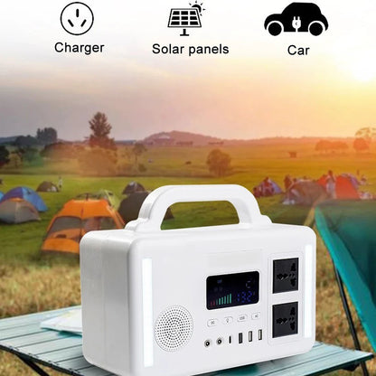 Portable Power Station 300W Solar Generator 110V 220V Outdoor Emergency Energy Charging Station Pure Sine Wave for Camping Home