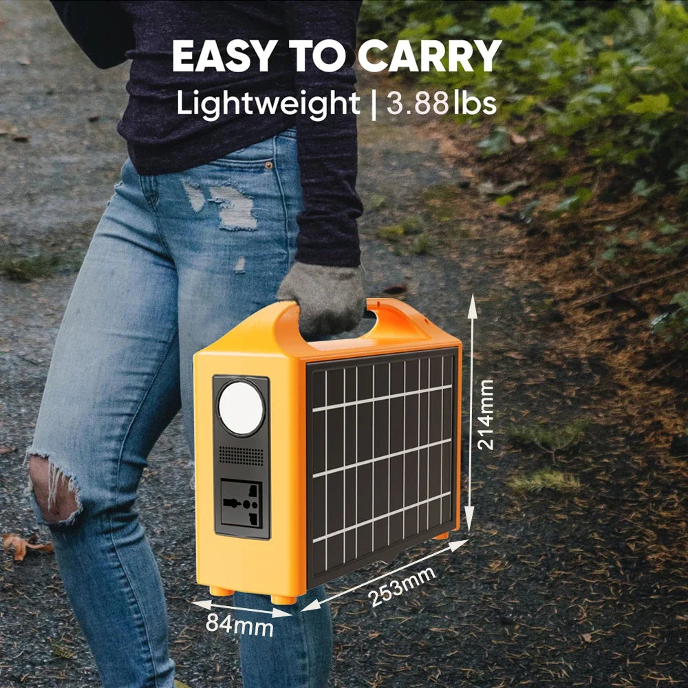 100W Portable Power Station 100V/220V Solar Power Generator UPS Charging Stations Outdoor Emergency Power Bank LED For Camping