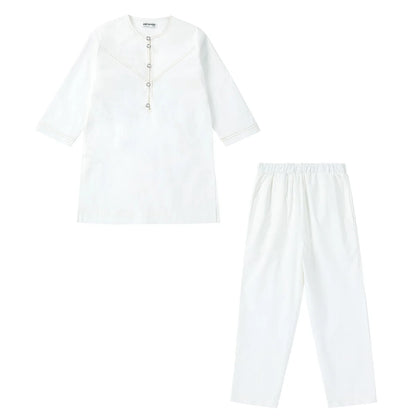 2025 Muslim Kids Jubba Thobe Arab Boy Thobe Children Abaya Ramadan Dress Pant Set 2 Piece Caftan Robe Kaftan Musulman Ensembles