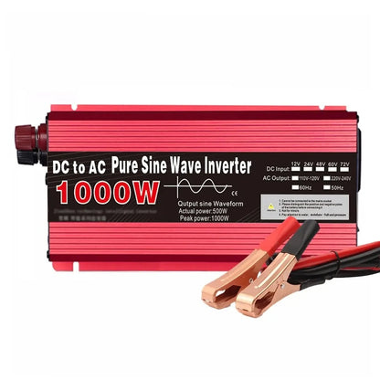 Pure Sine Wave Inverter DC 12V/24V To AC 220V 1000W Portable Power Bank Converter Solar Inverter