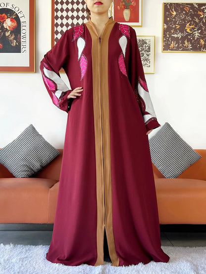 High Grade Fabric Women Party Dress Chiffon Open Abaya Muslim Women Dress Islamic Clothing Cardigan Abaya Women Muslim Dress