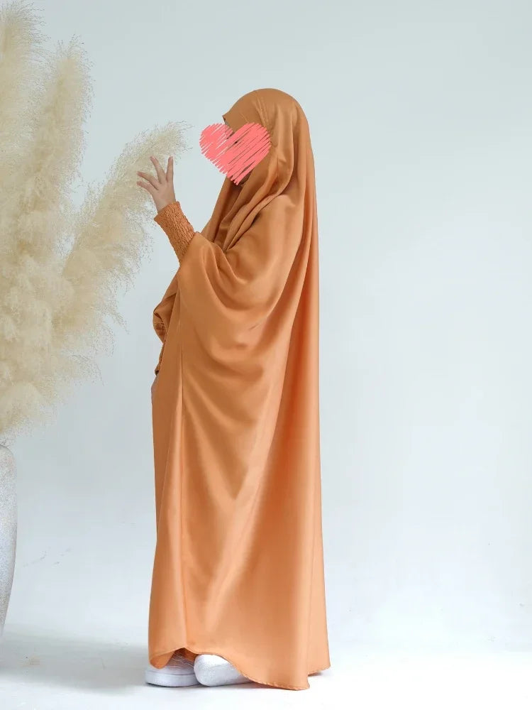 Ramadan Muslim Dress Girls Kids Prayer Garment Hijab Dress  Child Hooded Abaya Full Cover Niqab Islam Dubai Eid Robe 2023 jilbab
