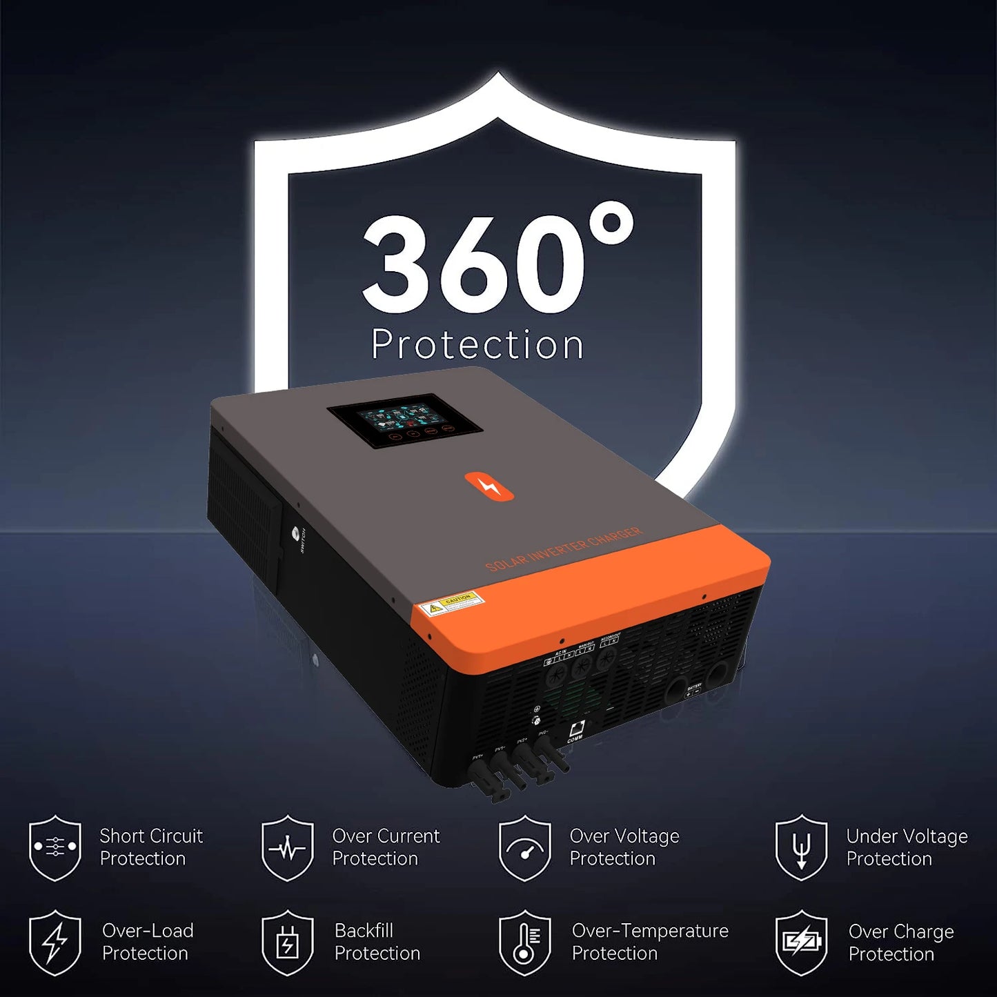 EU Stock 10.2KW 2MPPT Solar Power Inverter 48V 230V AC On/Off-Grid Built 160A MPPT Solar Charger Support Lifepo4 Pure Sine Wave
