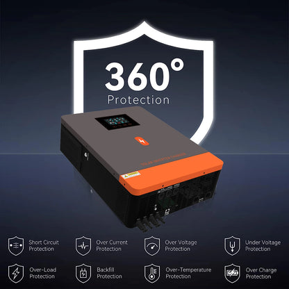EU Stock 10.2KW 2MPPT Solar Power Inverter 48V 230V AC On/Off-Grid Built 160A MPPT Solar Charger Support Lifepo4 Pure Sine Wave