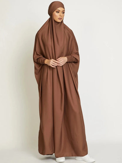 Muslim Women Jilbab Prayer Dress Hijab Hooded Abaya Ramadan Eid Islamic Clothing Dubai Saudi Black Robe Turkish Modes Dresses