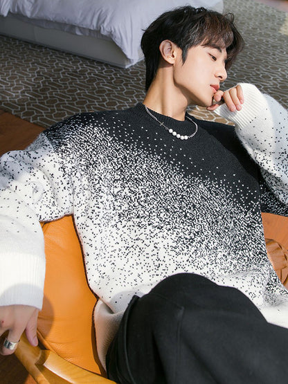 Men's Color Gradient Couple Sweater Loose Needle