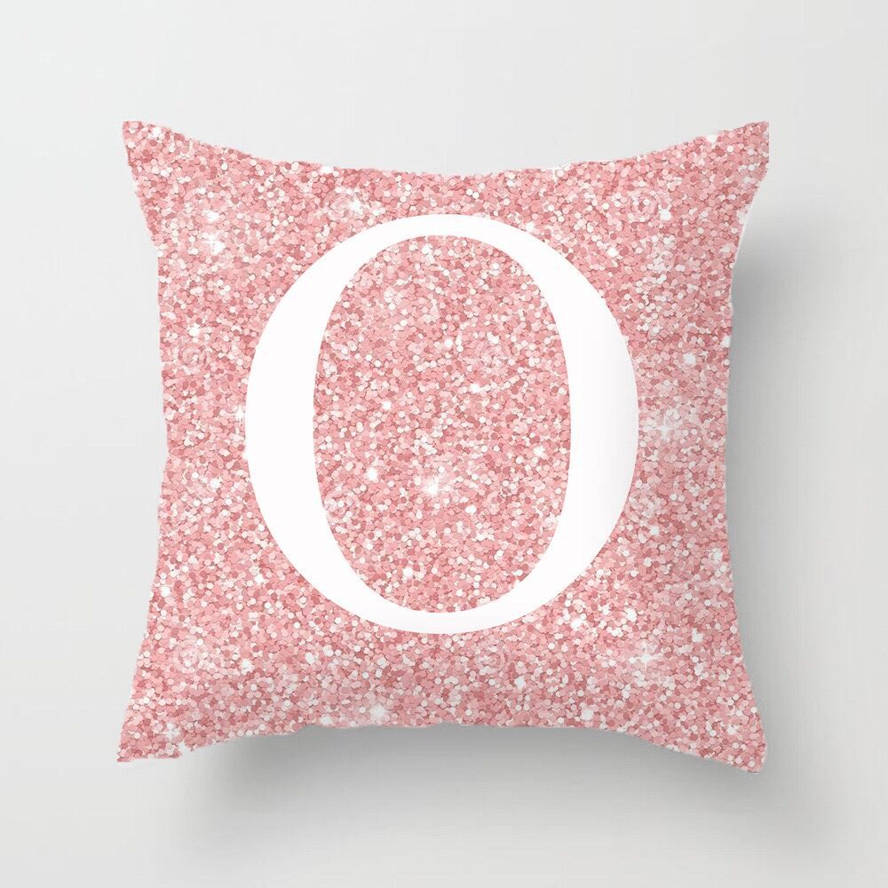 Metal Letters Peach Skin Fabric Pillow Cover Cushion Cover
