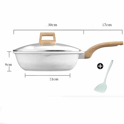 Household White Medical Stone Non-stick Pan