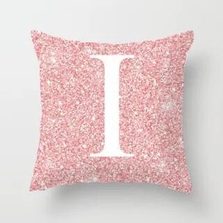 Metal Letters Peach Skin Fabric Pillow Cover Cushion Cover