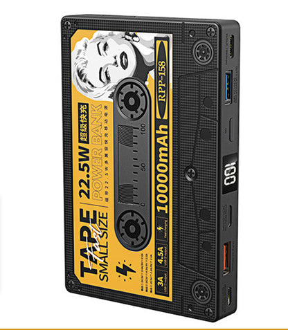 Super Fast Charge Creative Ultra-thin Portable Retro Tape Power Bank