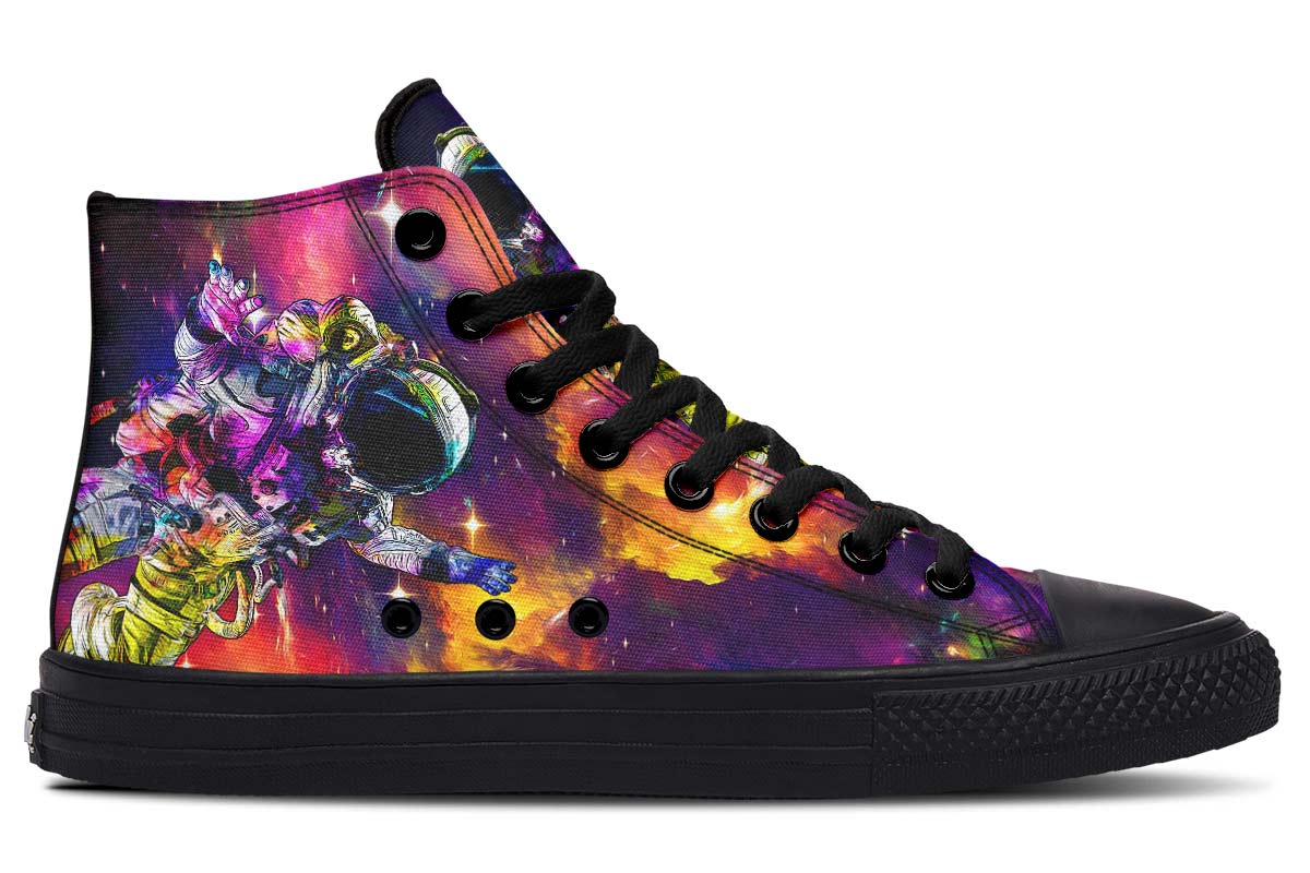 Men's And Women's Fashion Color Printing High-top Canvas Shoes