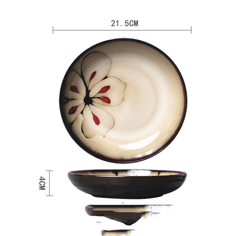 Ceramic Hand-painted Western Food Microwave Breakfast Plate