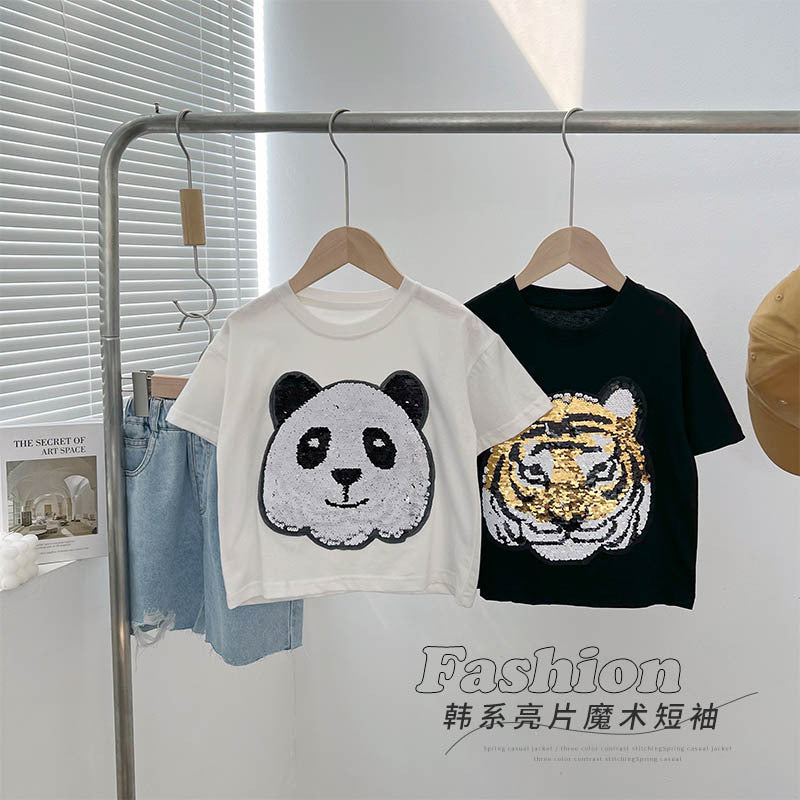 Panda Boys Short Sleeve T-Shirt Half Sleeve Top