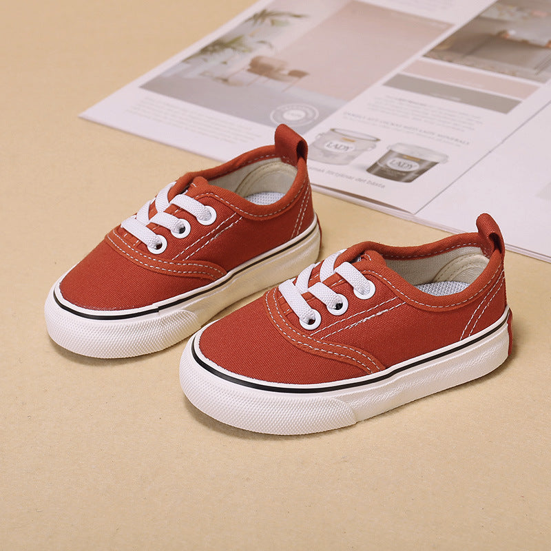 Child Bear Simple Solid Color Canvas Shoes