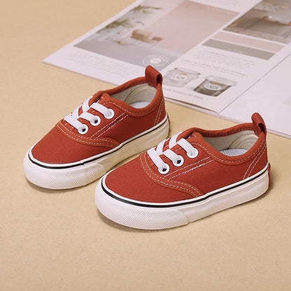Child Bear Simple Solid Color Canvas Shoes