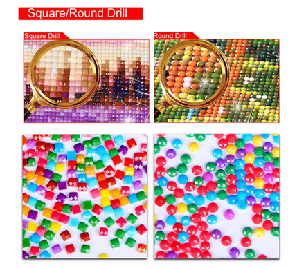 3D DIY Diamond Mosaic Full Square Diamond Painting Cross Stitch Full Round