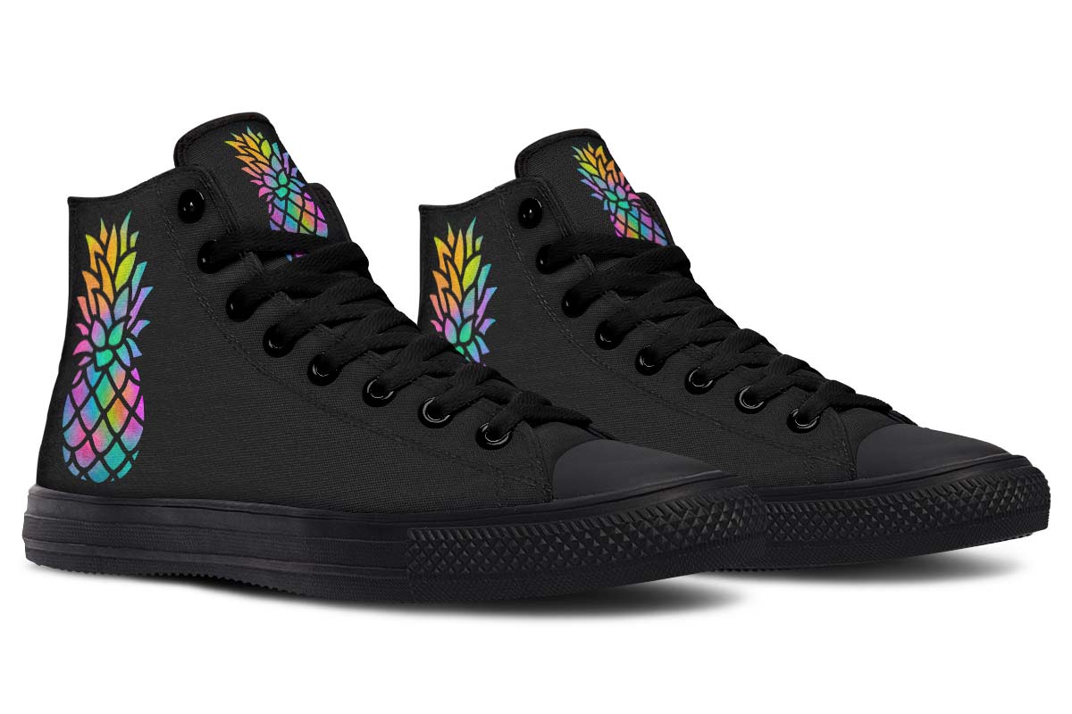 Men's And Women's Fashion Color Printing High-top Canvas Shoes