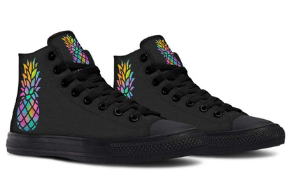 Men's And Women's Fashion Color Printing High-top Canvas Shoes